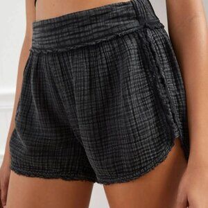 Anthropologie Daily Practice Gauzy Beach Shorts Black Size XS